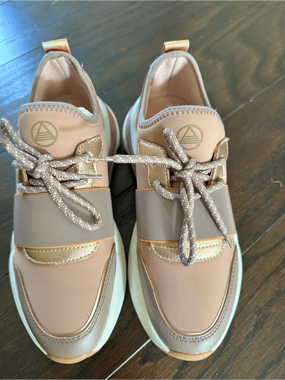 Aldo Blush Pink and Gold Platform Sneakers